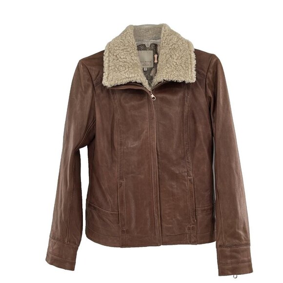 Ted Baker Leather Lined With Removable Shearling Collar Women's Size 2 - Picture 1 of 12